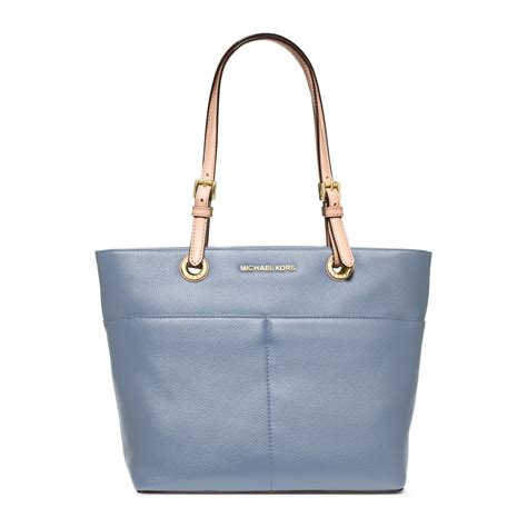 michael kors bedford leather tote blue